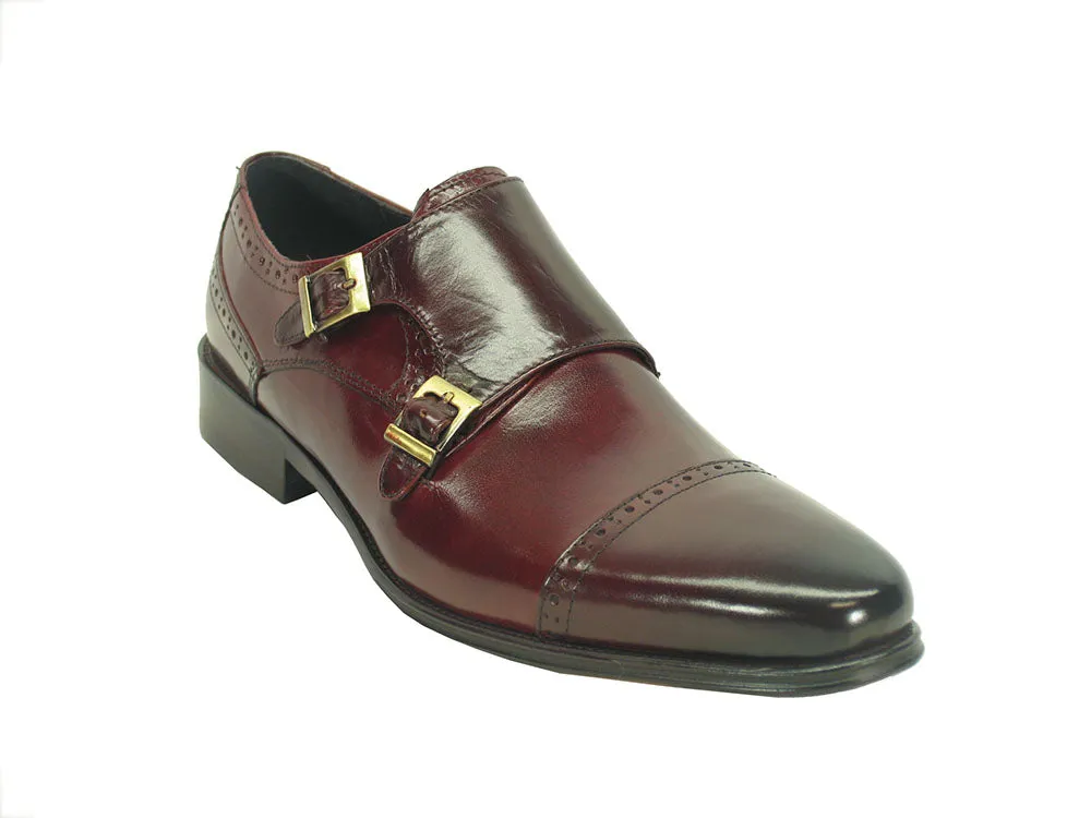 Two Tone Burnished Double Monk Strap