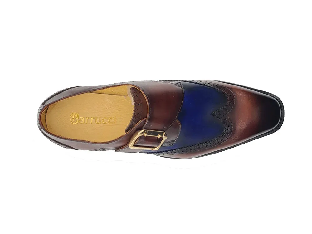 Two Tone Wingtip Monk Strap