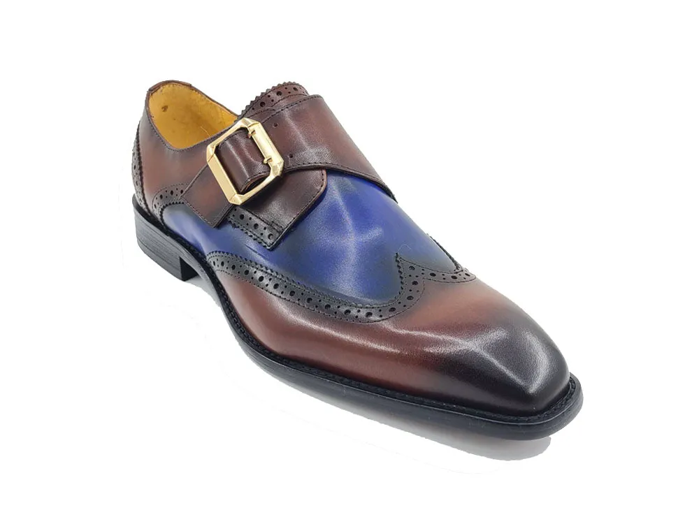 Two Tone Wingtip Monk Strap