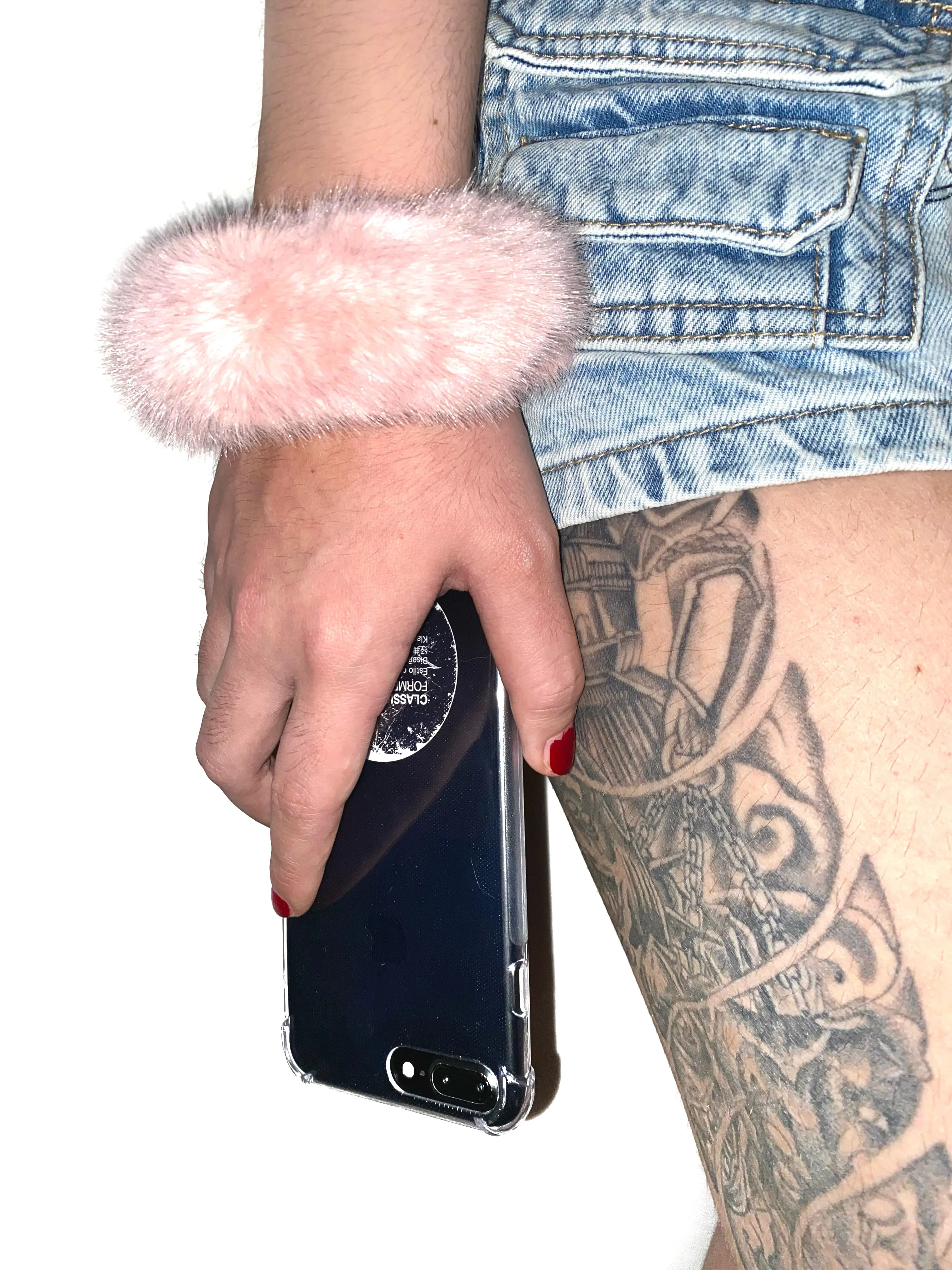 TWO-WAY FURRY PHONE STRAP/CUFF