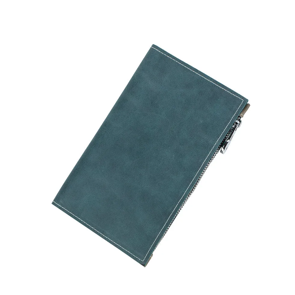 Unisex leather passport holder travel pouch with snap button