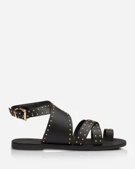 Vesper Sandal • Black/Gold