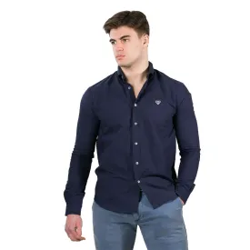 Walker & Hunt - Navy Slim Fit Oxford Shirt