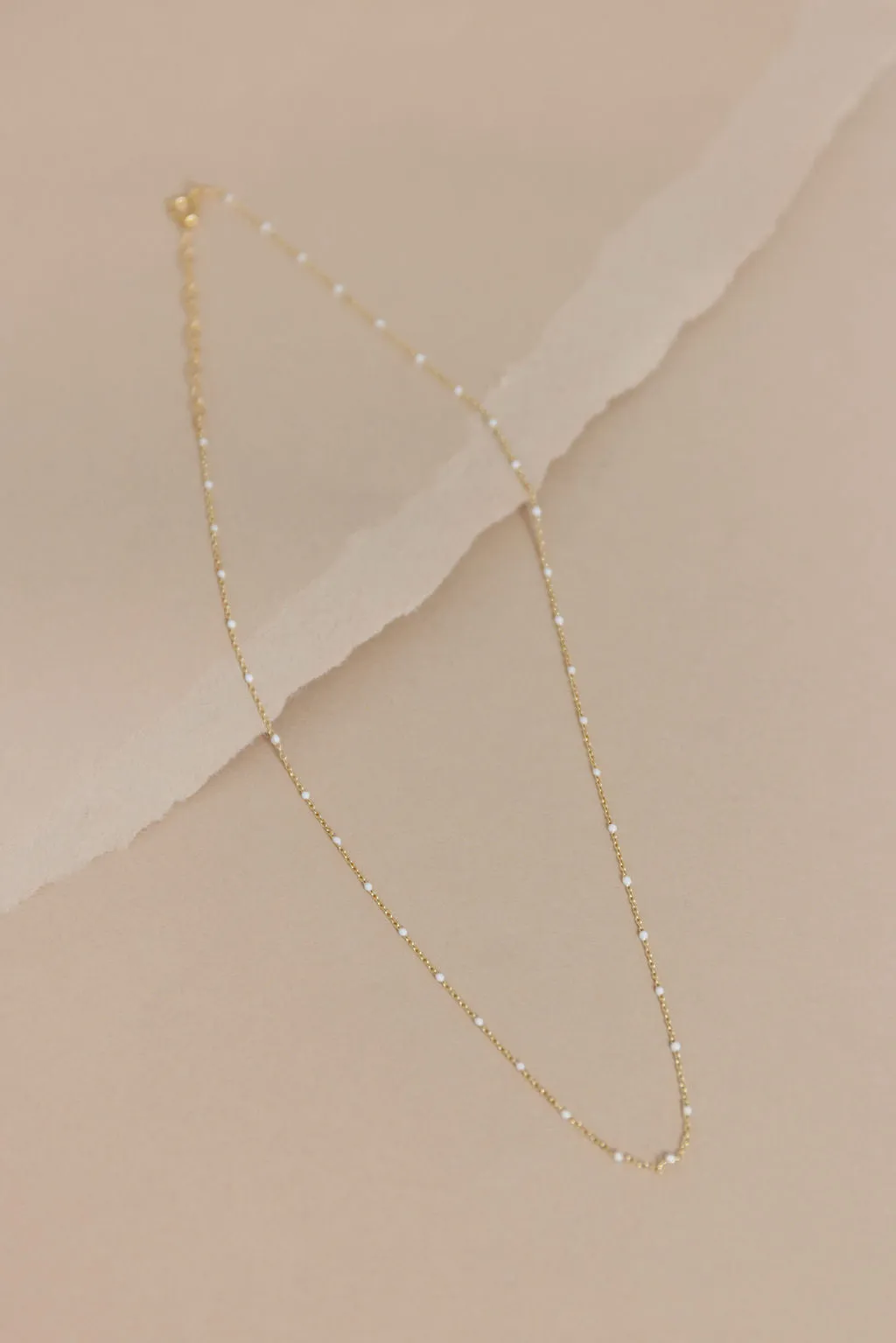 White Enamel & Gold Necklace by May Martin