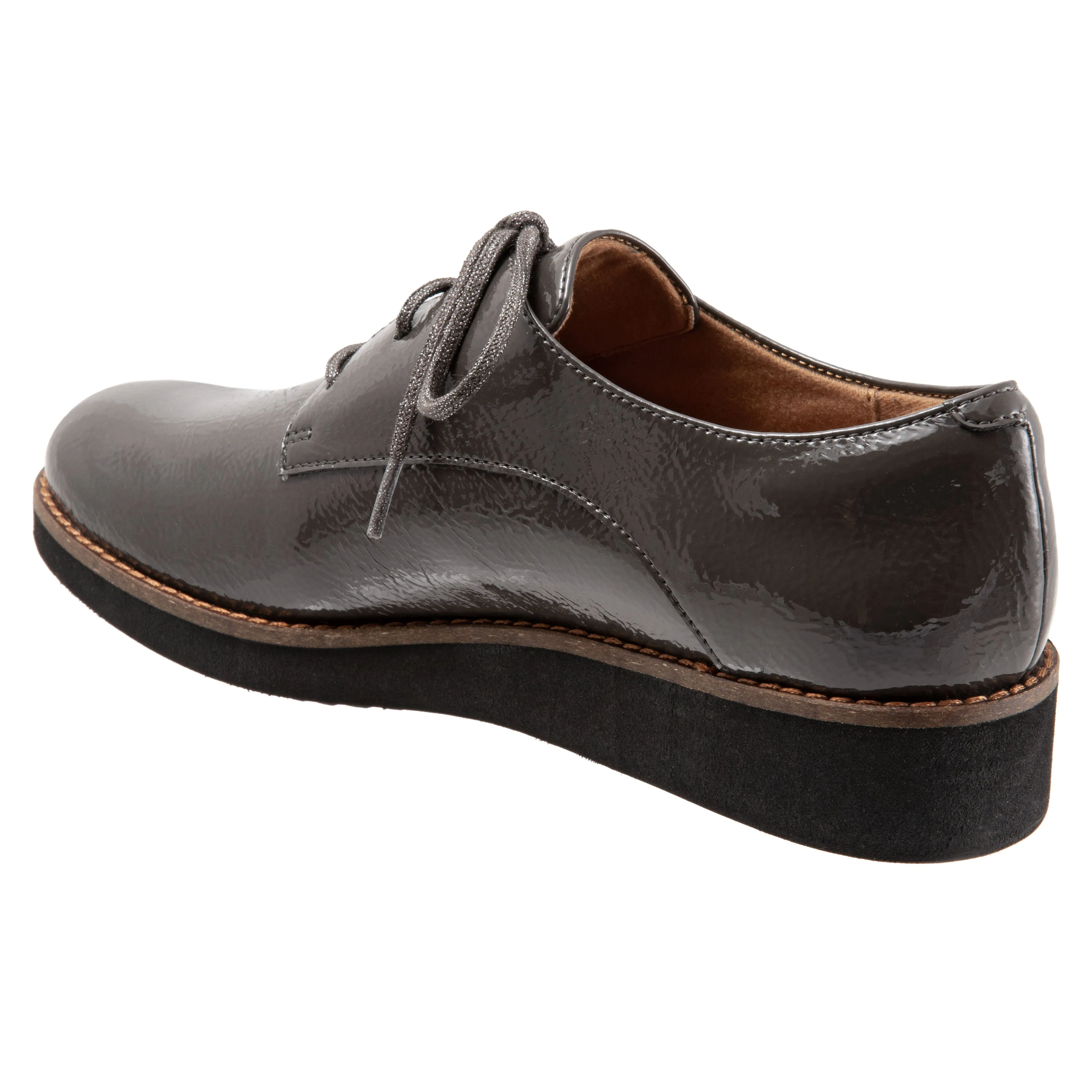 Willis 072 Grey Patent Oxford Lace Up Shoes