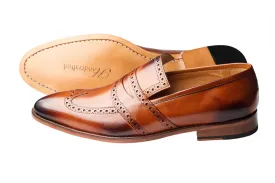 WINGCAP BROGUE PENNY LOAFER – TAN