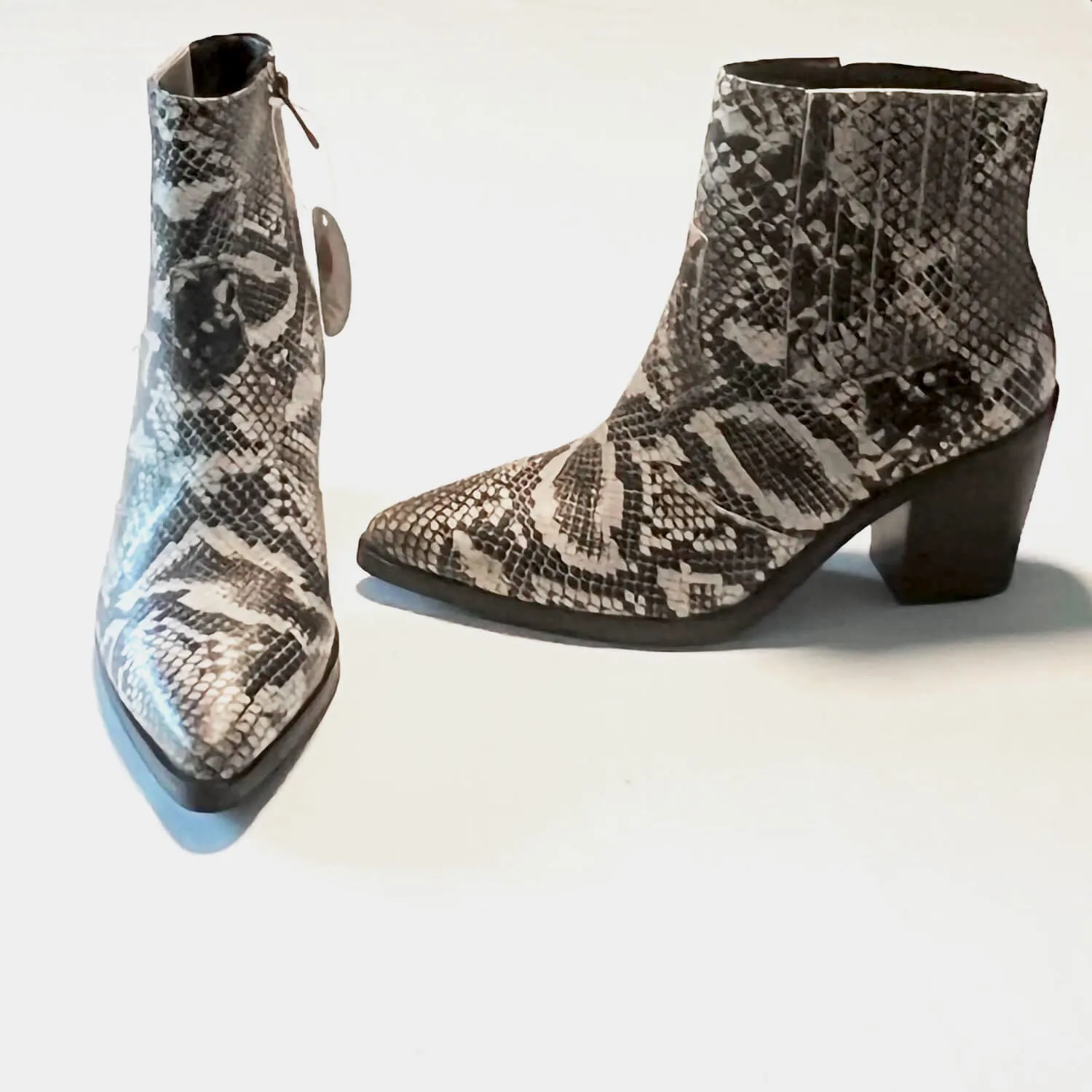 Women's Blondo Snakeskin Waterproof Leather Ankle Booties, Size 7M