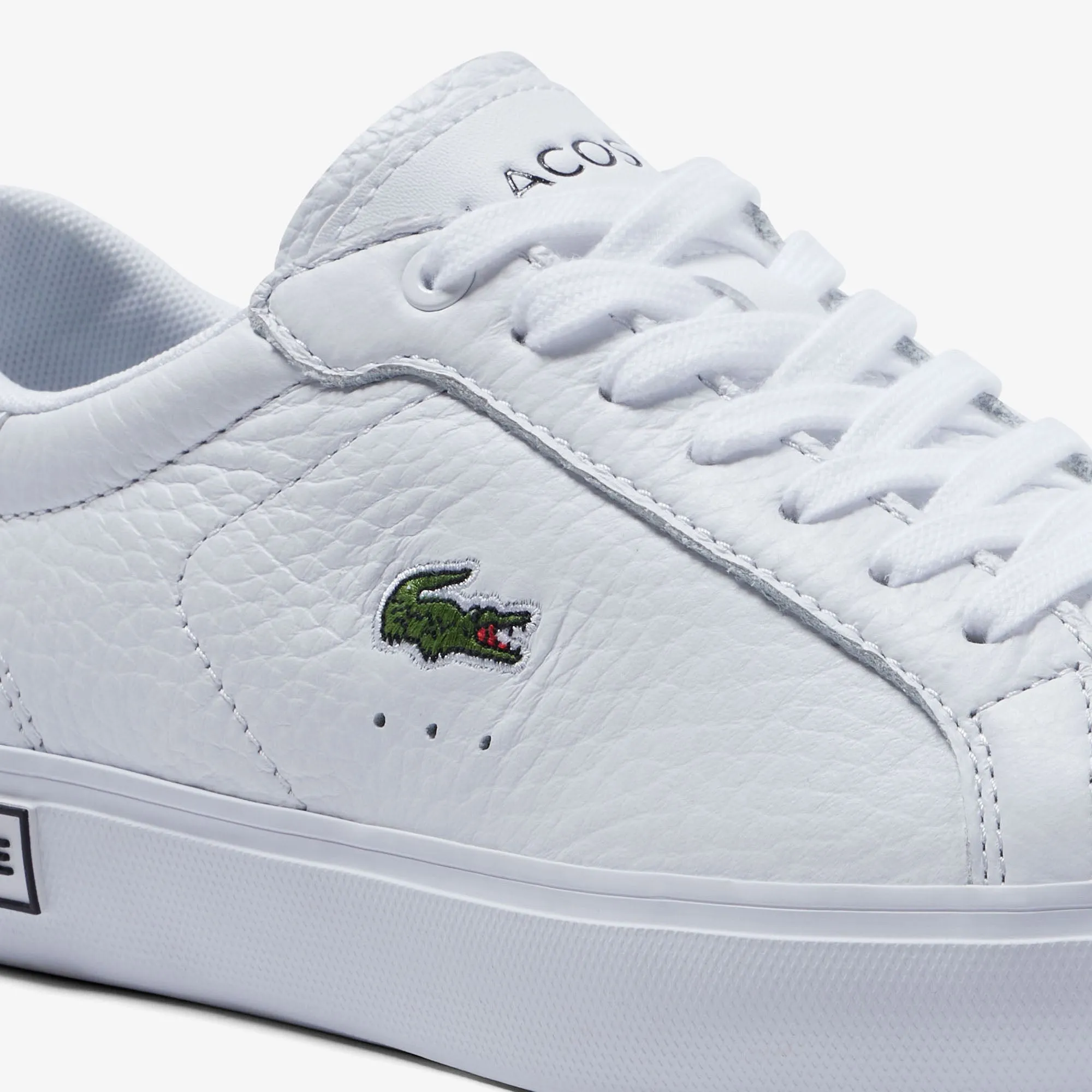 Women's Lacoste Powercourt Leather Considered Detailing Trainers