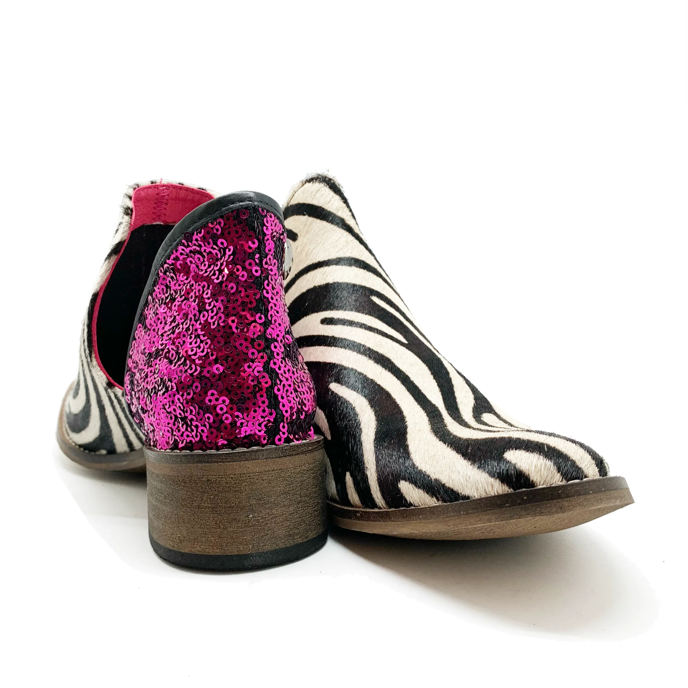 Zippette -Limited edition Zebra Cowhide-print/Fuchsia